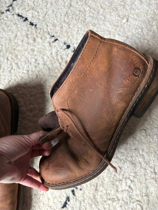 Born Harrison men\'s brown leather outdoor dark academia chukka boots size 10 main image 9